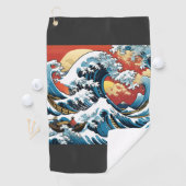 Serviette De Golf Kanagawa Japonais La grande vague (En situation)