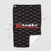 Serviette De Golf Karate Martial Arts Rouge (En situation)