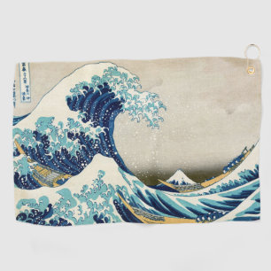 Serviette De Golf Katsushika Hokusai - La Grande vague au large de K