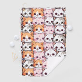 Serviette De Golf Kawaii Chat félin Kitten visage animal de compagni (En situation)