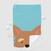 Serviette De Golf Kawaii Cute Little Yorkie Puppy Dog. (En situation)