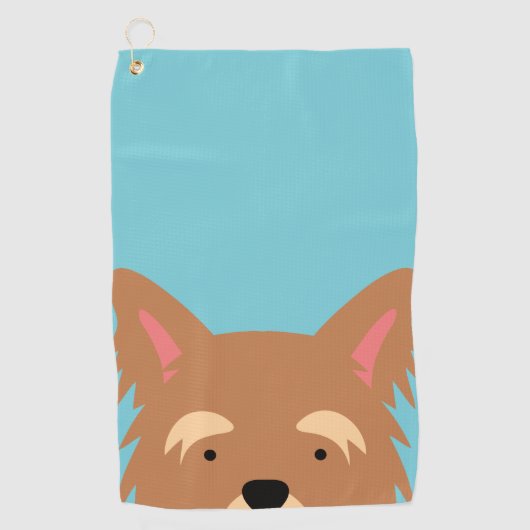 Serviette De Golf Kawaii Cute Little Yorkie Puppy Dog. (Devant)