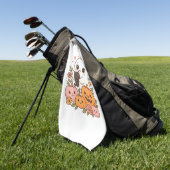 Serviette De Golf Kawaii Ghost Halloween Chat noir Citrouille Chat c (Vert)