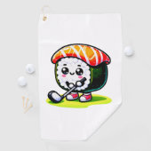 Serviette De Golf Kawaii Sushi jouant au golf (En situation)