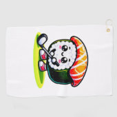 Serviette De Golf Kawaii Sushi jouant au golf (Horizontal)