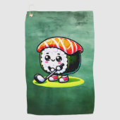 Serviette De Golf Kawaii Sushi jouant au golf (Devant)