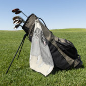 Serviette De Golf Keeshond Maman et Son Peinture - Art Chien origina (Vert)