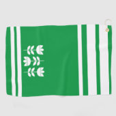 Serviette De Golf Kelly Bandes et fleurs vertes et blanches (Horizontal)
