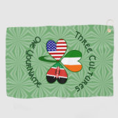 Serviette De Golf Kenyan irlandais Shamrock personnalisé drapeaux am (Horizontal)