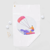 Serviette De Golf Kiteboarder kitesurfer (En situation)
