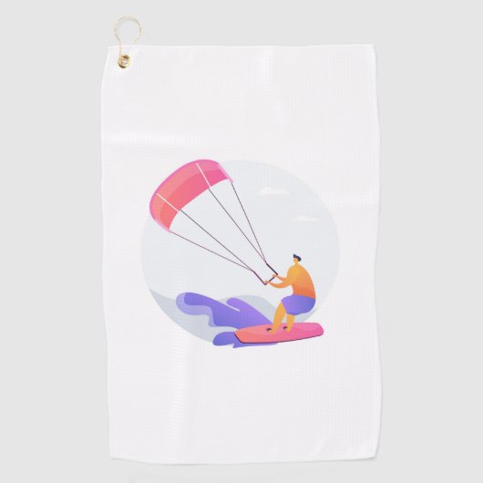 Serviette De Golf Kiteboarder kitesurfer (Devant)