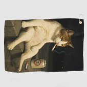 Serviette De Golf Kitten Cigarette Drôle Chat Fumeur Mème Génération (Horizontal)