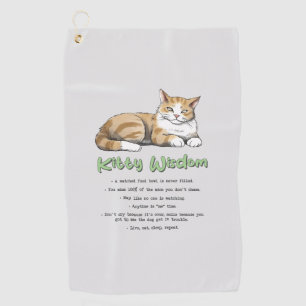 Serviette De Golf Kitty Wisdom - Règles de chats amusantes avec un c