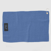 Serviette De Golf Knit en laine bleue - Initiales personnalisées / B (Horizontal)
