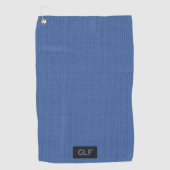 Serviette De Golf Knit en laine bleue - Initiales personnalisées / B (Devant)