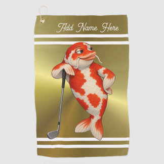 Serviette De Golf Koi Chanceux Personnalisé