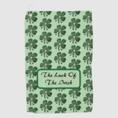 Serviette De Golf La Chance Du Shamrock Vert Irlandais 2025 (Devant)