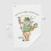 Serviette De Golf La Fée folle en vert (En situation)