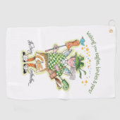 Serviette De Golf La Fée folle en vert (Horizontal)