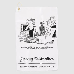 Serviette De Golf La femme cache la télécommande