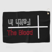 Serviette De Golf La foi dans le sang Croix chrétienne (Horizontal)