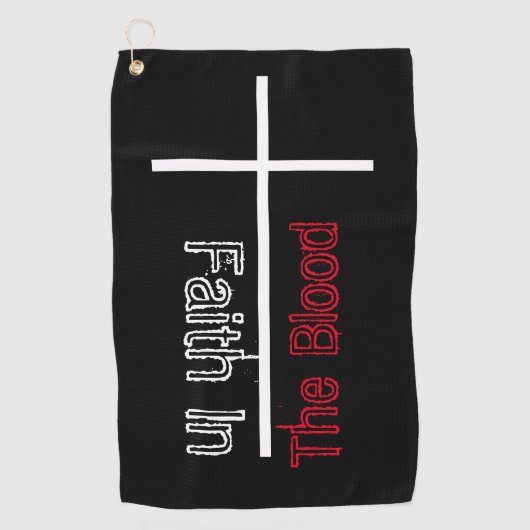 Serviette De Golf La foi dans le sang Croix chrétienne (Devant)