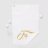 Serviette De Golf La foi sur la peur or et blanc (En situation)
