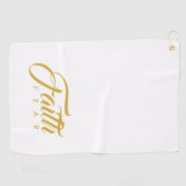 Serviette De Golf La foi sur la peur or et blanc (Horizontal)