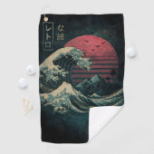 Serviette De Golf La Grande Classique de la Vague Rétro (En situation)