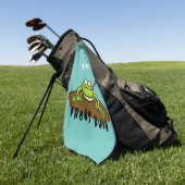 Serviette De Golf La grenouille règle drôle dessin de grenouille ver (Vert)