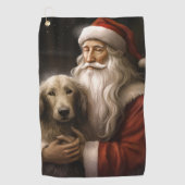 Serviette De Golf La hache afghane avec le Père Noël Festif Noël (Devant)