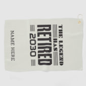 Serviette De Golf La Légende A Retraité La Retraite Personnalisée (Horizontal)