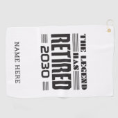 Serviette De Golf La Légende A Retraité La Retraite Personnalisée (Horizontal)
