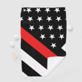 Serviette De Golf La ligne rouge mince drapeau (En situation)