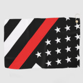 Serviette De Golf La ligne rouge mince drapeau (Horizontal)