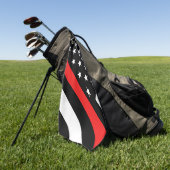 Serviette De Golf La ligne rouge mince drapeau (Vert)