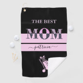 Serviette De Golf La meilleure maman Stylish Black Rose Lettres (En situation)