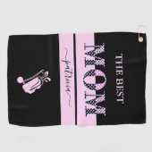 Serviette De Golf La meilleure maman Stylish Black Rose Lettres (Horizontal)