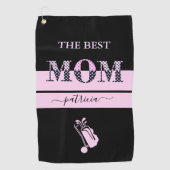 Serviette De Golf La meilleure maman Stylish Black Rose Lettres (Devant)