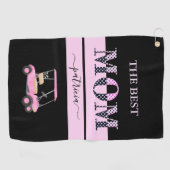 Serviette De Golf La meilleure maman Stylish Black Rose Lettres (Horizontal)