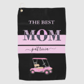 Serviette De Golf La meilleure maman Stylish Black Rose Lettres (Devant)