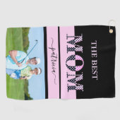 Serviette De Golf La meilleure maman Stylish Photo Black Rose Lettre (Horizontal)