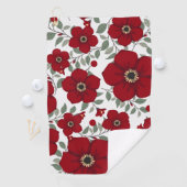 Serviette De Golf La mode des fleurs rouges (En situation)