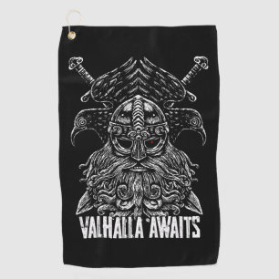Serviette De Golf La mythologie le Valhöll de Viking de corbeaux