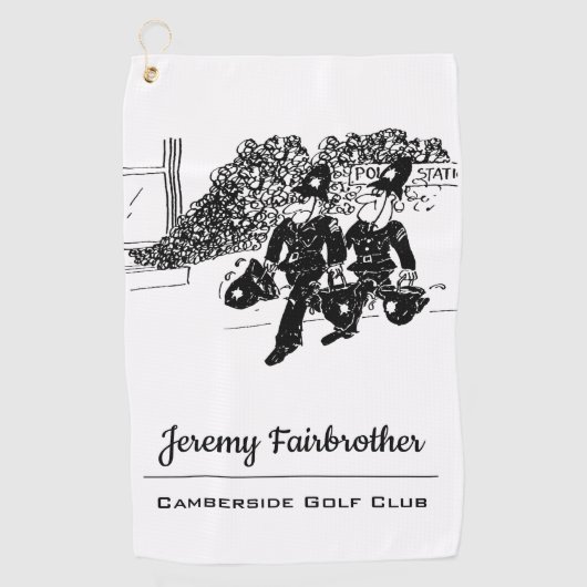 Serviette De Golf La police britannique transporte de l'eau dans les (Devant)