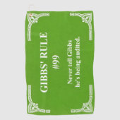 Serviette De Golf La règle 99 de Gibbs (Devant)