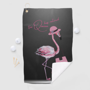 Serviette De Golf La Reine A Retraité Classy Chic Flamant rose Rose