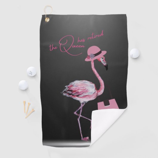 Serviette De Golf La Reine A Retraité Classy Chic Flamant rose Rose (En situation)