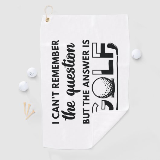 Serviette De Golf La Réponse Est Le Golf (En situation)