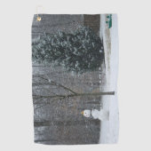Serviette De Golf La scène de neige hivernale du voisin (Devant)